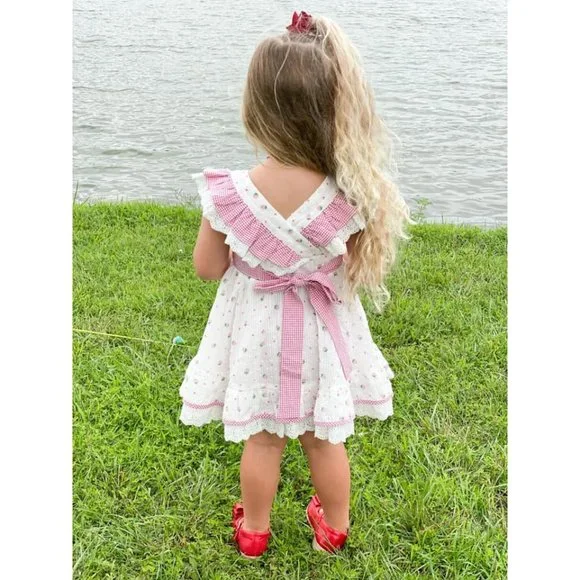 Makena Lane Size 10 NWT Strawberry Pinafore Girls Set